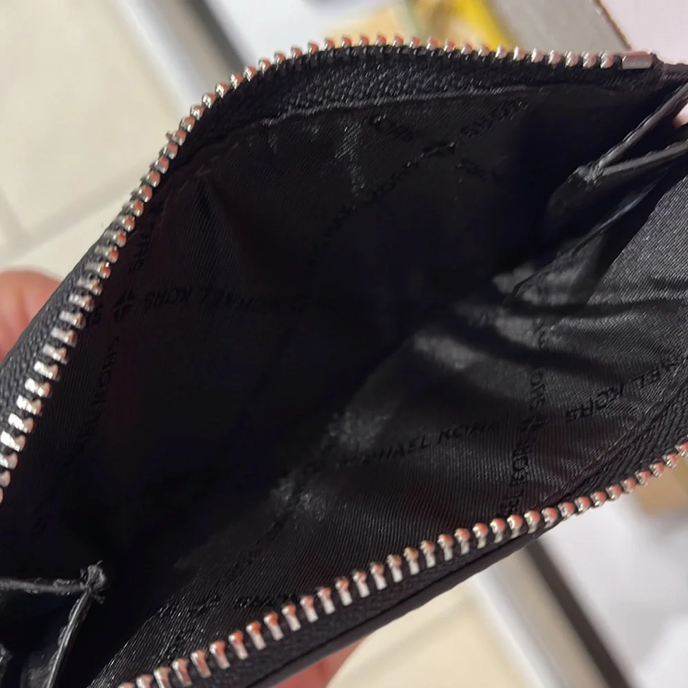 Michael Kors L Zip Mini Wallet Black NWT